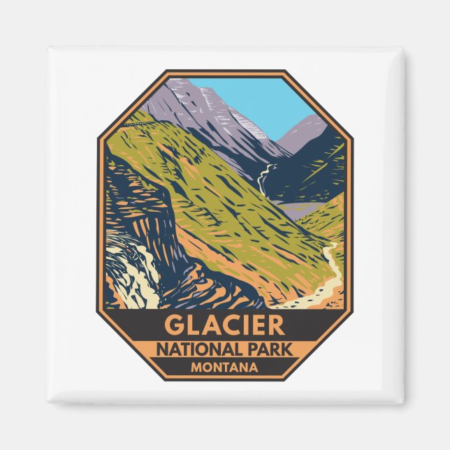 Glacier National Park Auf dem Weg zur Sun Road Magnet (Vorne)