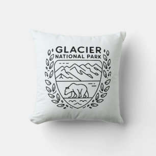 Glacier National Park Bear Emblem Kissen
