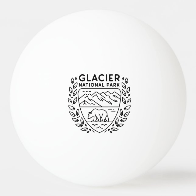 Glacier National Park Bear Emblem Tischtennisball (Vorderseite)