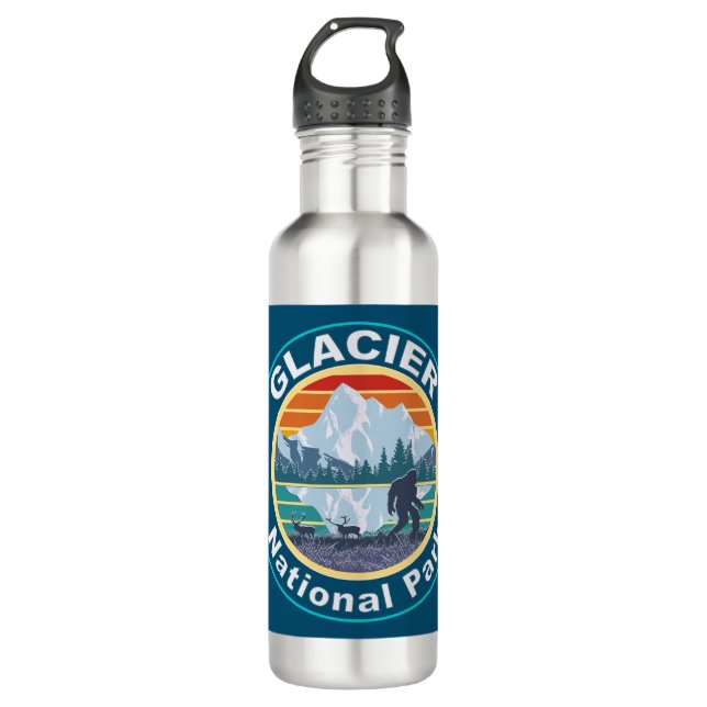 Glacier National Park Bigfoot Edelstahlflasche (Vorderseite)