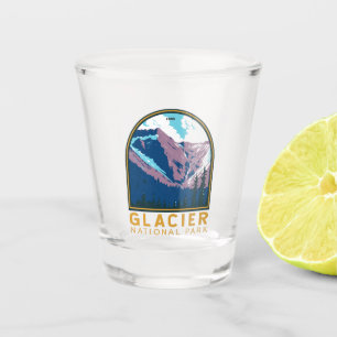 Glacier National Park Canada Travel Art Vintag Schnapsglas