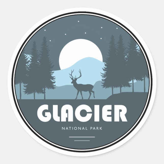 Glacier National Park Deer Runder Aufkleber (Vorderseite)