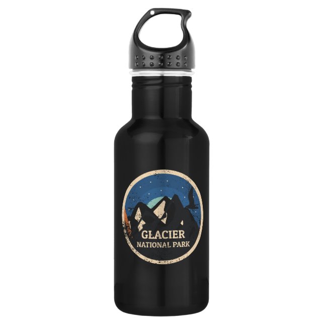 Glacier National Park Edelstahlflasche (Vorderseite)