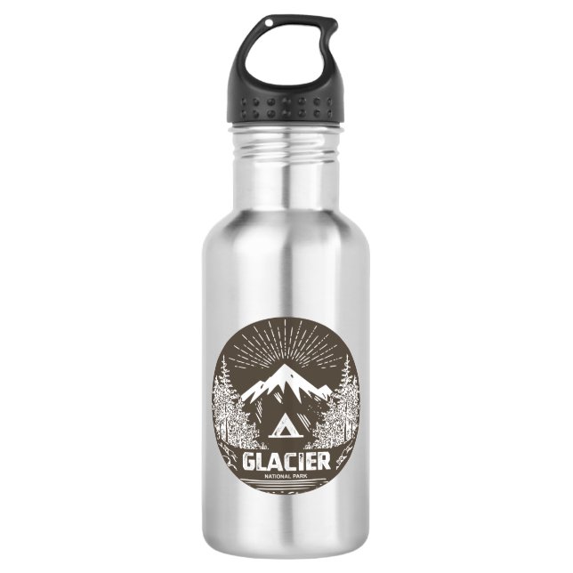 Glacier National Park Edelstahlflasche (Vorderseite)