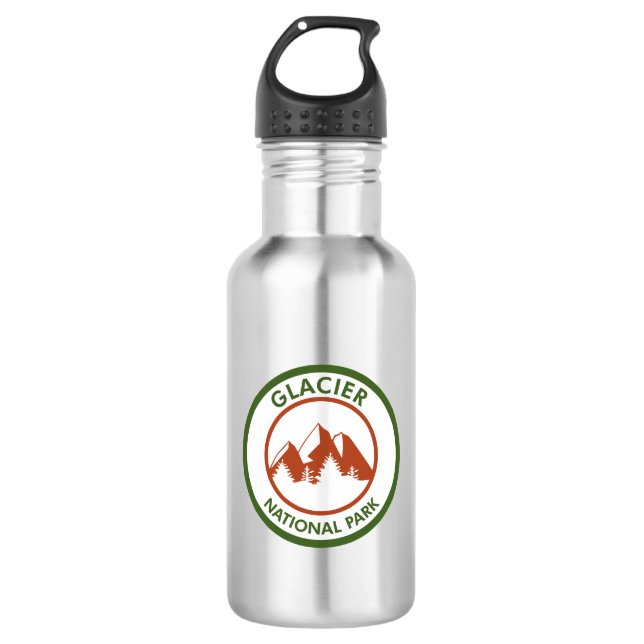 Glacier National Park Edelstahlflasche (Vorderseite)