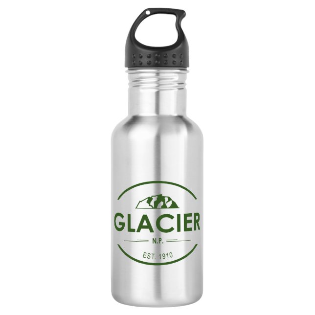 Glacier National Park Edelstahlflasche (Vorderseite)