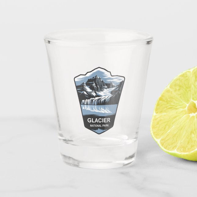 Glacier National Park Emblem Schnapsglas (Vorderseite)
