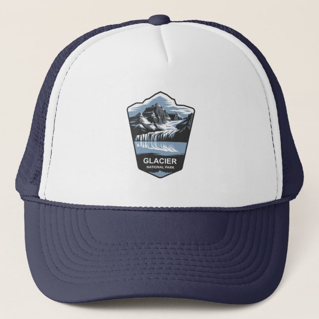 Glacier National Park Emblem Truckerkappe (Vorderseite)