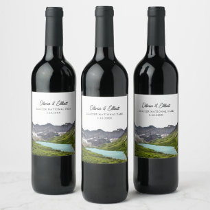 Glacier National Park Gastgeschenk Hochzeit Person Weinetikett
