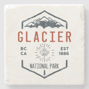 Glacier National Park Kanada Vintage abgenutzt Steinuntersetzer