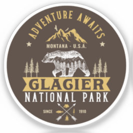 Glacier national park Montana forest landscape Aufkleber