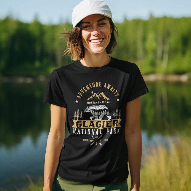 Glacier national park Montana forest landscape T-Shirt (Von Creator hochgeladen)