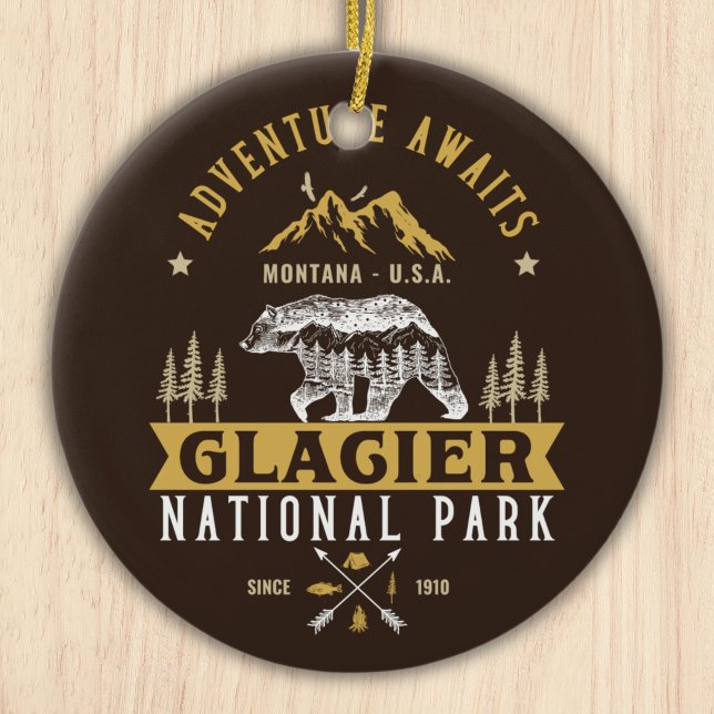 Glacier National Park Montana Timberland Scene Keramik Ornament (Von Creator hochgeladen)