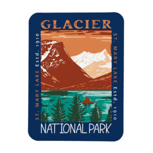 Glacier National Park Montana Vintage Distressed Magnet