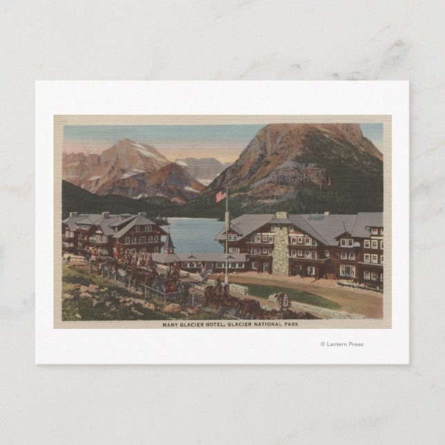 Glacier National Park, MT - Many Glacier Hotel Postkarte (Vorderseite)