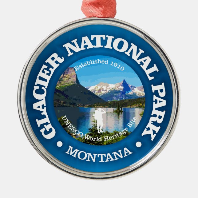 Glacier National Park (rd) 2 Ornament Aus Metall (Vorne)