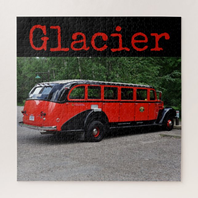 Glacier National Park Red Bus Puzzle (Vertikal)