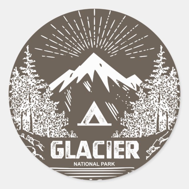 Glacier National Park Runder Aufkleber (Vorderseite)