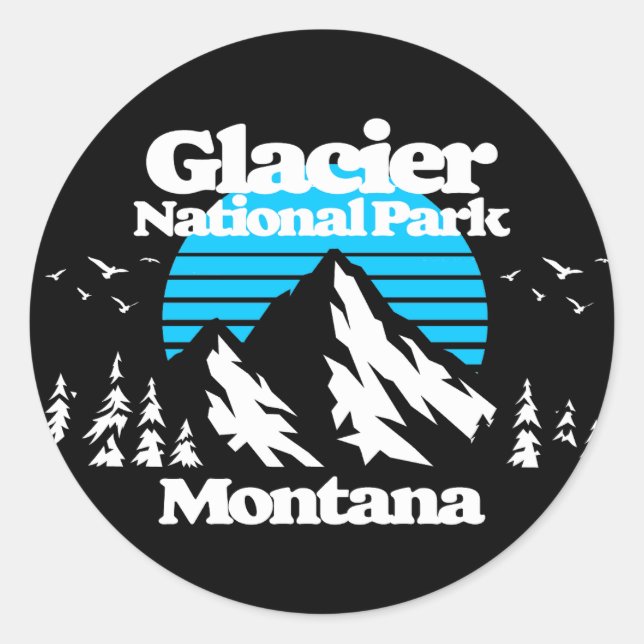 Glacier National Park Runder Aufkleber (Vorderseite)