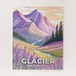 Glacier National Park | Spring Lavender Watercolor