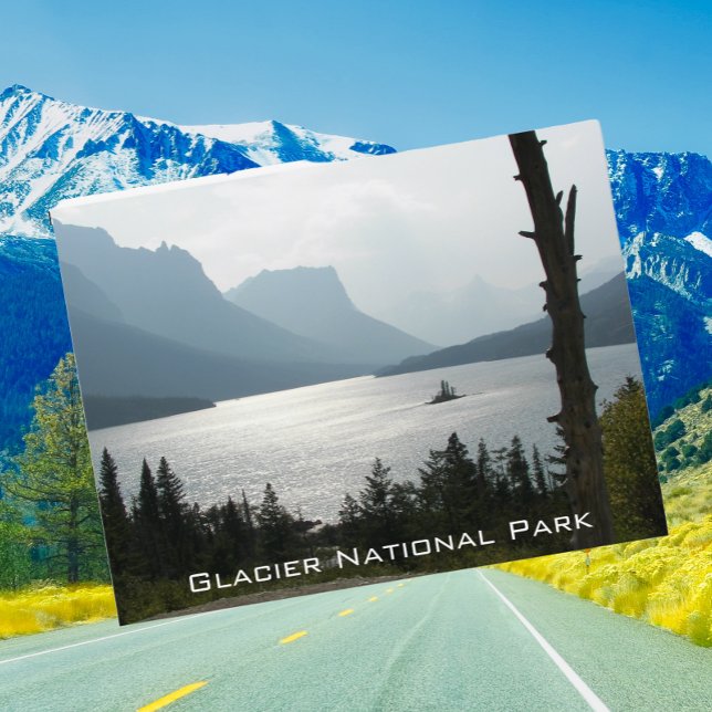 Glacier National Park St. Mary Lake Travel Postkarte (In Situ Road)