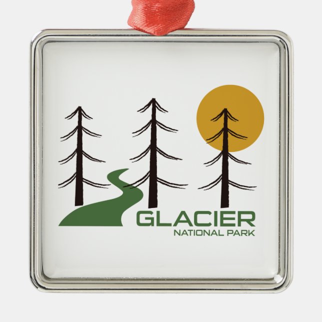 Glacier National Park Trail Ornament Aus Metall (Vorne)