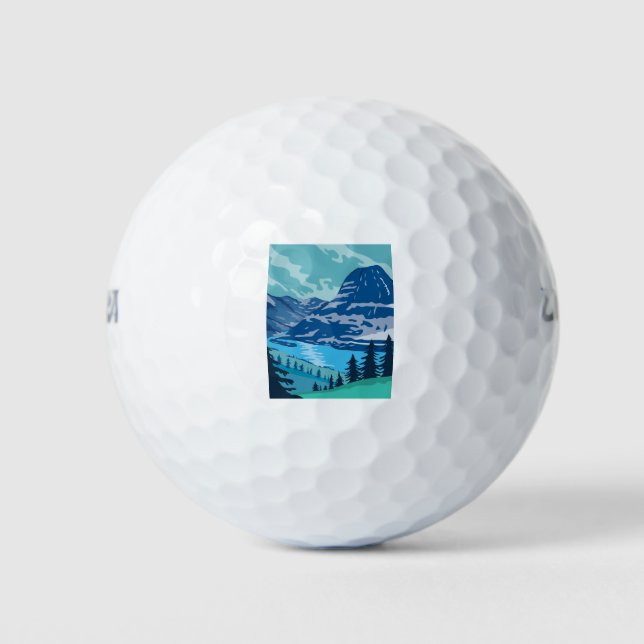 Glacier National Park und Kintla Lake in Montana Golfball (Vorderseite)