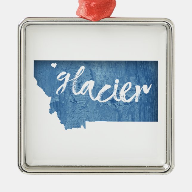 Glacier National Park Wood Gran Ornament Aus Metall (Vorne)