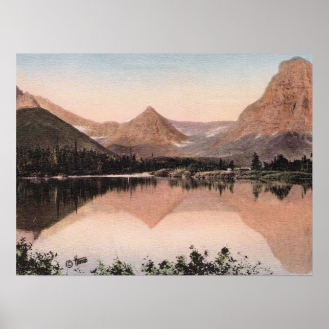 Glacier National Park, Zwei Medici Lake, Poster (Vorne)