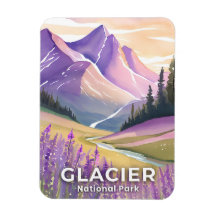 Glacier-Nationalpark | Frühlings-Lavendel-Aquarell