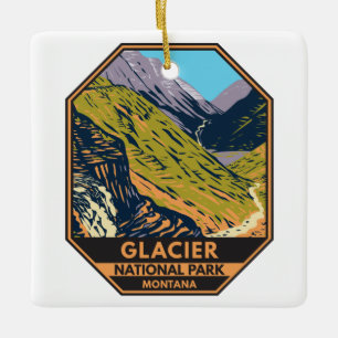 Glacier-Nationalpark Going-to-the-Sun-Straße Keramikornament