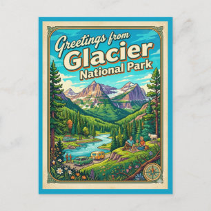 Glacier-Nationalpark-Grüße Wildnis Postkarte