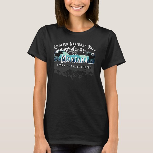Glacier Nationalpark Montana Camping T-Shirt (Vorderseite)
