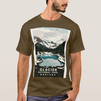 Glacier Nationalpark Montana Majestic Landschaft T-Shirt
