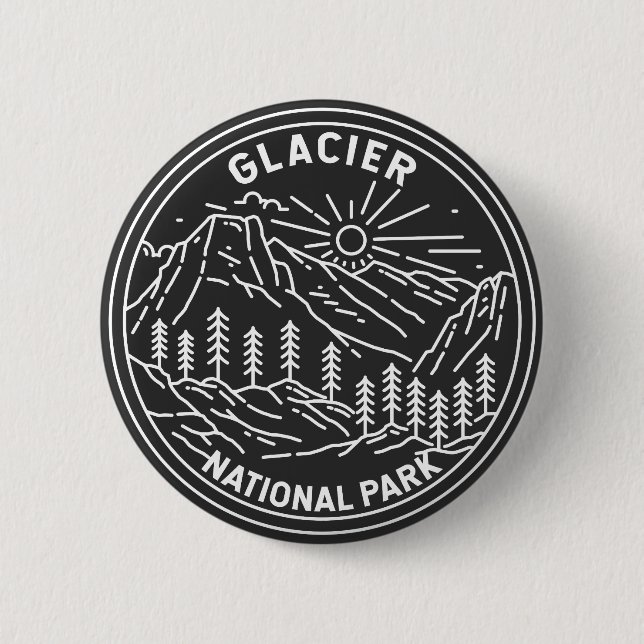 Glacier Nationalpark Montana Monoline Button (Vorderseite)