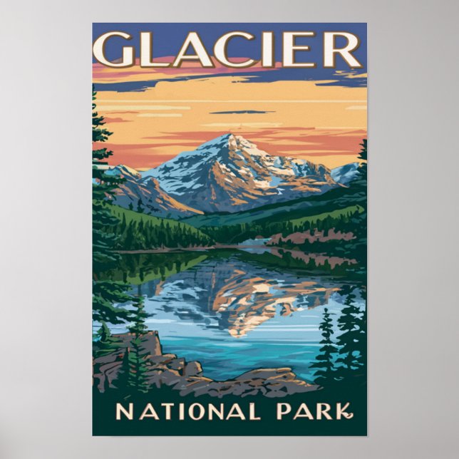 Glacier Nationalpark Montana Poster (Vorne)