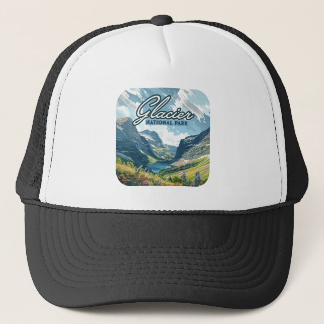 Glacier Nationalpark Montana Truckerkappe (Vorderseite)
