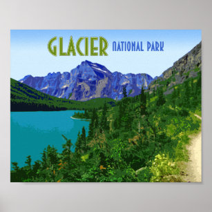 Glacier Nationalpark Montana Vintag Poster