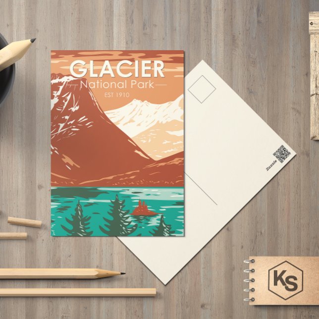 Glacier Nationalpark Montana Vintag Postkarte (Von Creator hochgeladen)