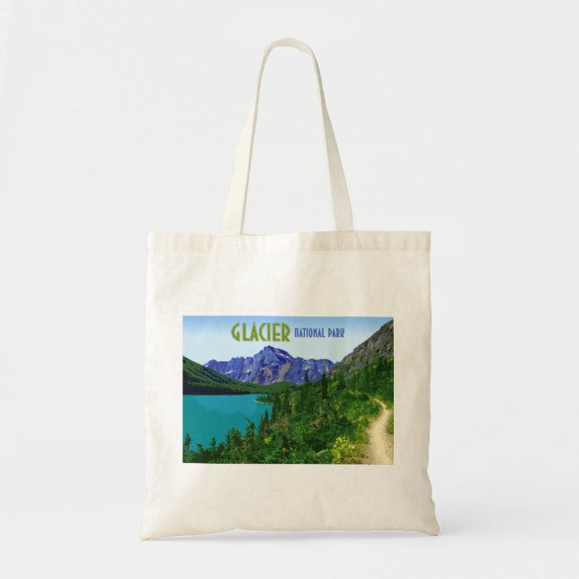 Glacier Nationalpark Montana Vintag Tragetasche (Vorne)