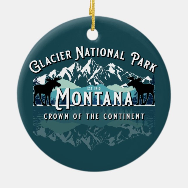 GLACIER NATIONALPARK PFLEGEN URLAUB KERAMIK ORNAMENT (Hinten)