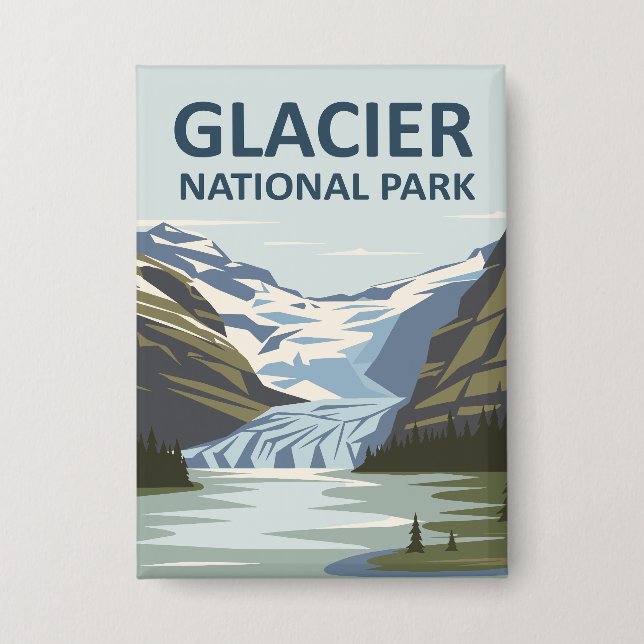 Glacier Nationalpark Reisen Button (Vorderseite)