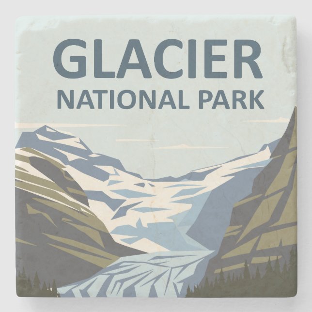 Glacier Nationalpark Reisen Steinuntersetzer (Vorderseite)