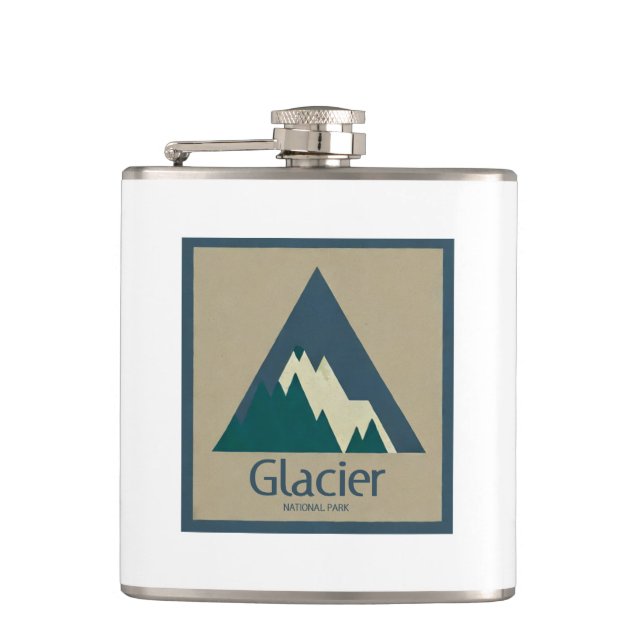 Glacier Nationalpark Rustikal Flachmann (Vorderseite)