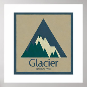 Glacier Nationalpark Rustikal Poster