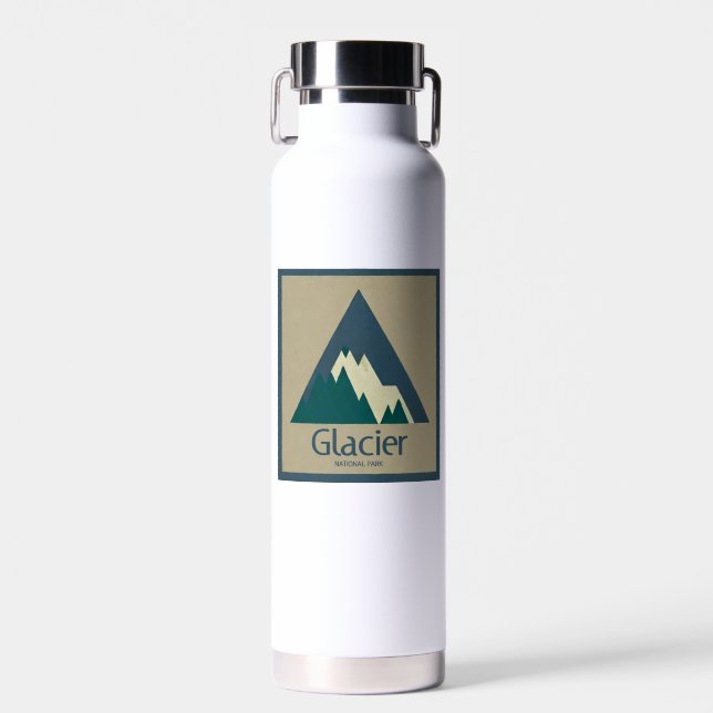 Glacier Nationalpark Rustikal Trinkflasche (Vorne)