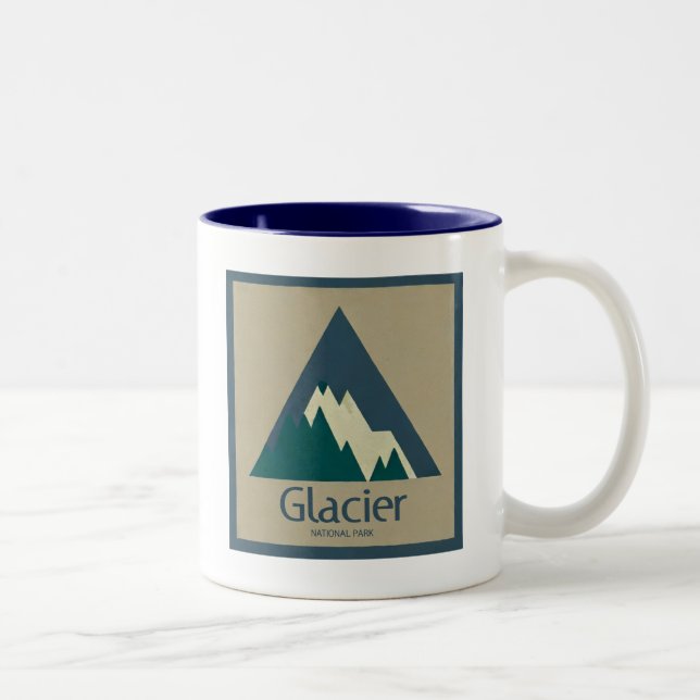 Glacier Nationalpark Rustikal Zweifarbige Tasse (Rechts)