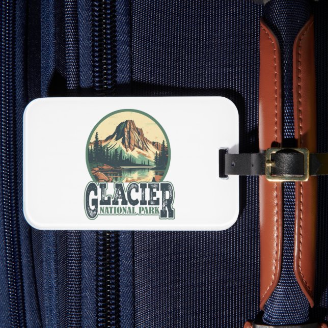Glacier Nationalpark Vintage Gepäckanhänger (Vorderseite Insitu 4)