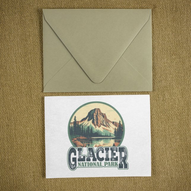 Glacier Nationalpark Vintage Postkarte (glacier national park postcard)