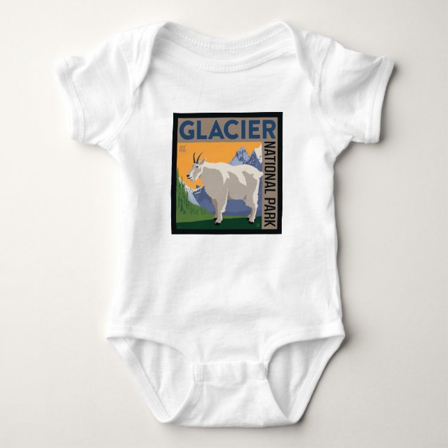 Glacier-Nationalpark | Ziege Baby Strampler (Vorderseite)